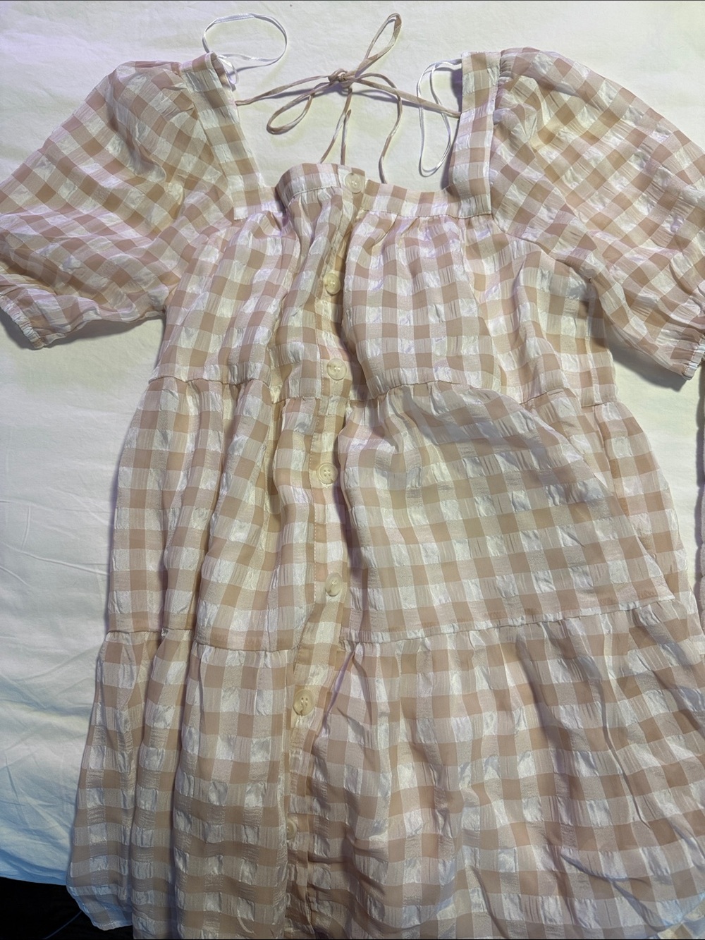 En Saison pink & White Gingham Sundress - Picture 4 of 7